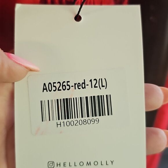 Hello Molly Red Hot Vibes Strapless Mini Dress Size Large - Picture 7 of 9